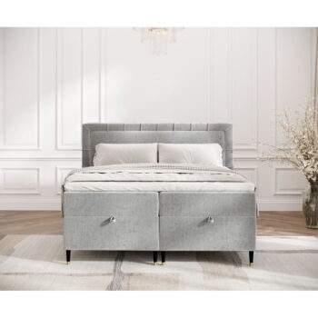 Svetlosivá boxspring posteľ s úložným priestorom 180x200 cm Voyage – Maison de Rêve - Image 10