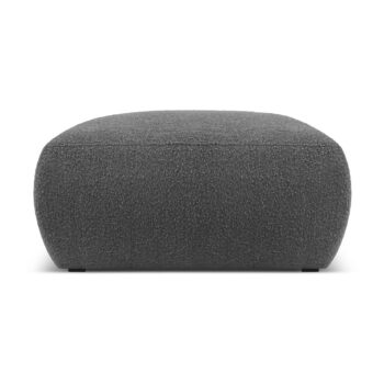 Tmavosivý taburet z textílie bouclé Molino – Micadoni Home - Image 2