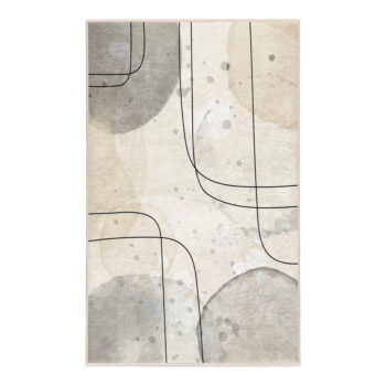Sivo-krémový prateľný koberec 80x150 cm Simple Lines – Mila Home