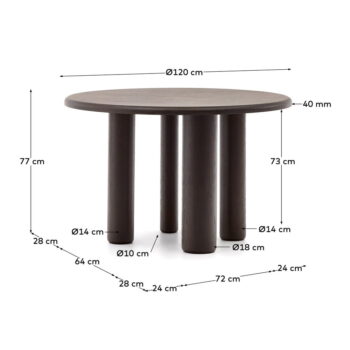 Okrúhly jedálenský stôl ø 120 cm Mailen – Kave Home - Image 5