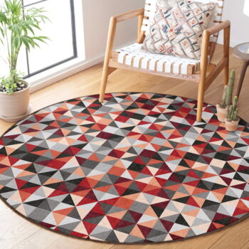 Červeno-sivý prateľný okrúhly koberec ø 100 cm Ignite – Mila Home – Obrázok 7