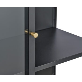 Čierna kovová vitrína 90x160 cm Carmel – Unique Furniture – Obrázok 5