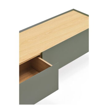 Zelený/v prírodnej farbe TV stolík v dekore duba 180x45 cm Arista – Teulat - Image 4