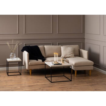 Béžový konferenčný stolík s doskou v dekore mramoru 60x60 cm Barossa – Actona - Image 5