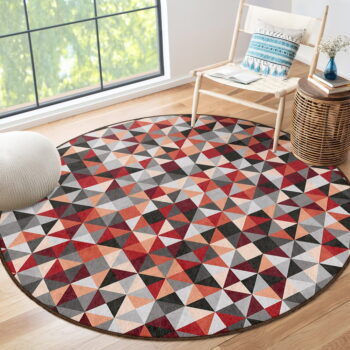 Červeno-sivý prateľný okrúhly koberec ø 100 cm Ignite – Mila Home – Obrázok 3