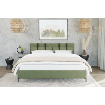 Zelená čalúnená jednolôžková posteľ s roštom 90x200 cm Tulsa – Ropez - Image 4