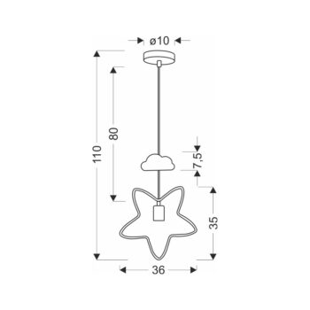 Čierno-biele detské svietidlo s kovovým tienidlom Single - Candellux Lighting - Image 3