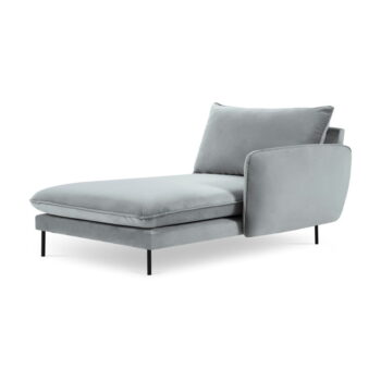 Svetlosivá zamatová leňoška Cosmopolitan Design Vienna, pravý roh - Image 2
