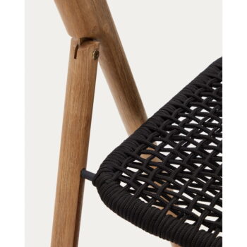Drevená záhradná stolička v čierno-prírodnej farbe Dandara – Kave Home - Image 11