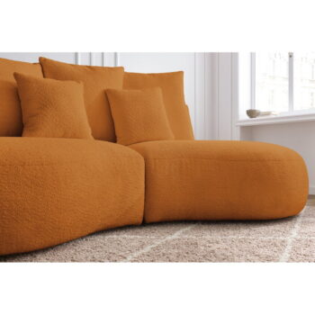 Pohovka z textílie bouclé v horčicovej farbe 260 cm Saint-Germain – Bobochic Paris – Obrázok 11