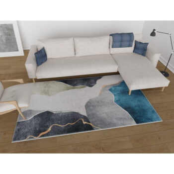 Modro-sivý umývateľný koberec 120x160 cm – Vitaus - Image 2