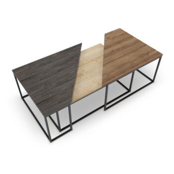 Konferenčné stolíky v súprave 3 ks s doskou v dekore orechového dreva v prírodnej farbe 70x110 cm Titan – Marckeric – Obrázok 5