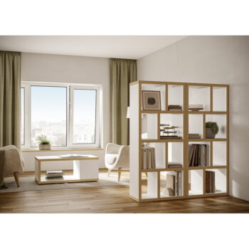 Knižnica v bielo-prírodnej farbe 70x159 cm Berlin – TemaHome - Image 4