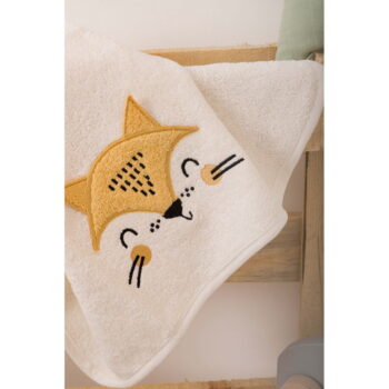 Krémovobiely bavlnený detský uterák 50x75 cm Foxy - Foutastic – Obrázok 4