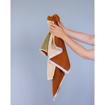 Hnedý froté bavlnený uterák 50x100 cm Block – Hübsch - Image 3