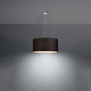 Čierne závesné svietidlo s textilným tienidlom ø 50 cm Volta – Nice Lamps - Image 3