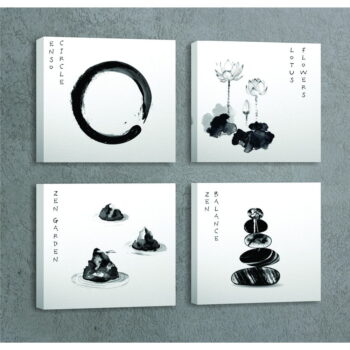 Obrazy v súprave 4 ks 30x30 cm Japanese Zen – Wallity - Image 4