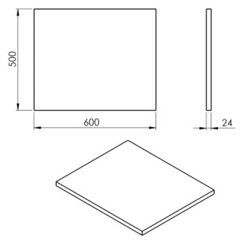 Biela doska pod umývadlo 60x50 cm Plato – Sapho – Obrázok 3