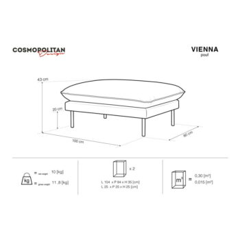 Sivá podnožka Cosmopolitan Design Vienna, 100 × 80 cm - Image 4