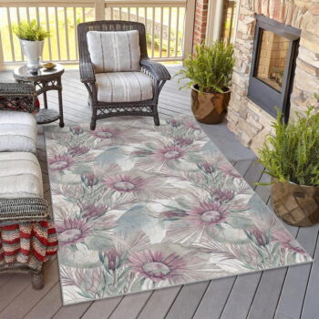 Fialovo-sivý prateľný koberec 160x230 cm Dusty Flowers – Mila Home - Image 2
