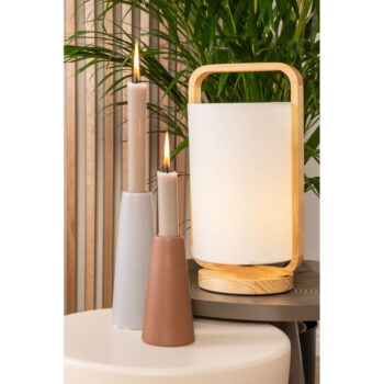 Krémovobiela stolová lampa Leitmotiv Snap, výška 21,5 cm – Obrázok 6