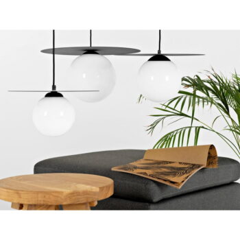 Čierne závesné svietidlo so skleneným tienidlom ø 40 cm Skiva Ball – CustomForm - Image 2