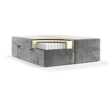 Sivá boxspring posteľ s úložným priestorom 160x200 cm Yoko – Maison de Rêve - Image 2