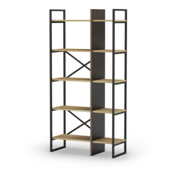 Knižnica v dekore duba v prírodnej farbe 87,5x175 cm Ara – Marckeric - Image 3