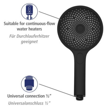 Čierny sprchový set z nerezovej ocele 120 cm Soft Water - Wenko – Obrázok 2