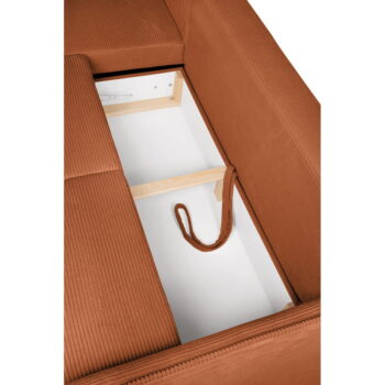 Oranžová menčestrová rozkladacia rohová pohovka (ľavý roh) Tori – Bonami Selection - Image 2