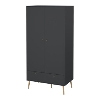 Antracitová šatníková skriňa 99x200 cm Bodo – Tvilum - Image 8