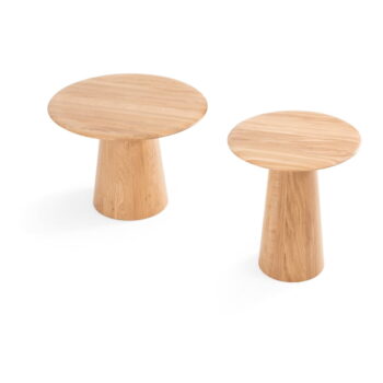 Okrúhly odkladací stolík z dubového dreva ø 40 cm Mushroom – Gazzda - Image 9