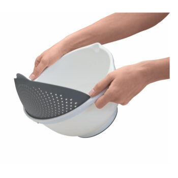 Biela miska s cedidlom 2v1 Metaltex, Ø 28 cm - Image 2