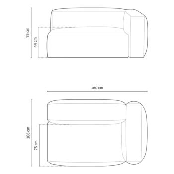 Zelený modul pohovky z textílie bouclé (pravý roh) Martina – Micadoni Home – Obrázok 6