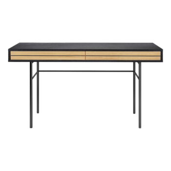Čierny písací stôl Woodman Stripe, 130 x 60 cm