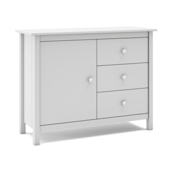 Biela nízka detská komoda z borovicového dreva 90x80 cm Max – Marckeric - Image 5