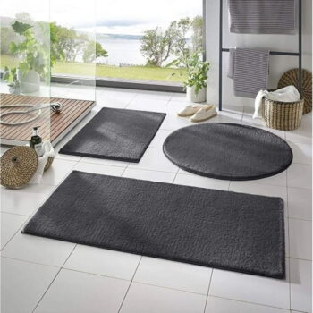 Tmavosivé kúpeľňové predložky v súprave 3 ks 50x90 cm – Mila Home - Image 2