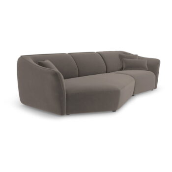 Hnedá zamatová rohová pohovka Tokyo – Cosmopolitan Design - Image 3