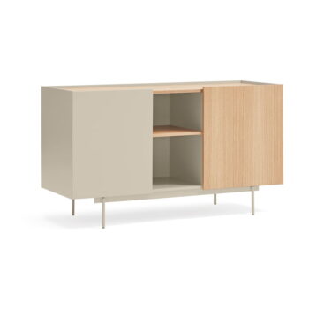 Nízka komoda v dekore duba v béžovo-prírodnej farbe 130x78 cm Otto – Teulat - Image 3