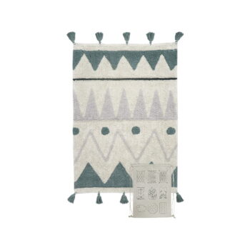 Zeleno-krémový prateľný ručne tkaný bavlnený detský koberec 70x100 cm Mini Azteca – Lorena Canals – Obrázok 9