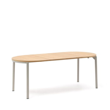 Rozkladací jedálenský stôl s doskou v dubovom dekore v prírodnej farbe 90x120 cm Montuiri – Kave Home - Image 2