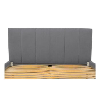 Sivá čalúnená dvojlôžková posteľ s roštom 160x200 cm Zee – Scandic – Obrázok 6