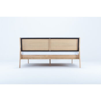 Sivá/prírodná čalúnená dvojlôžková posteľ z dubového dreva 180x200 cm Fawn - Gazzda – Obrázok 2