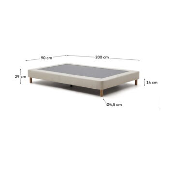 Béžová čalúnená jednolôžková posteľ 90x200 cm Ofelia – Kave Home - Image 6