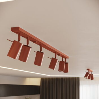 Stropné svietidlo v tehlovej farbe 6x45 cm Etna – Nice Lamps - Image 10