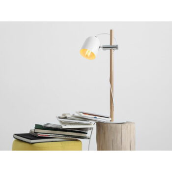 Stolová lampa v bielej a prírodnej farbe s kovovým tienidlom (výška 65 cm) Olof – CustomForm – Obrázok 5