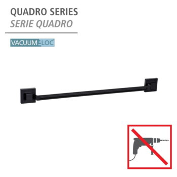 Čierny samodržiaci držiak na uteráky z nehrdzavejúcej ocele Quadro – Wenko - Image 5