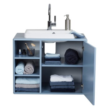Svetlomodrá závesná skrinka s umývadlom bez batérie 80x62 cm Color Bath – Tom Tailor – Obrázok 10