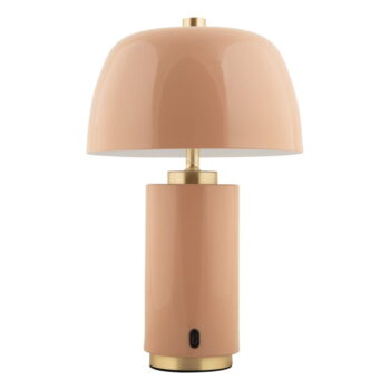 Béžová LED stmievateľná stolová lampa s kovovým tienidlom (výška 30 cm) Freya – Leitmotiv - Image 3