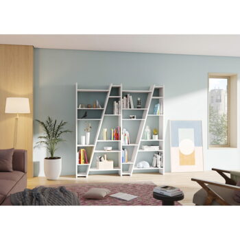 Matná biela knižnica TemaHome Delta – Obrázok 2